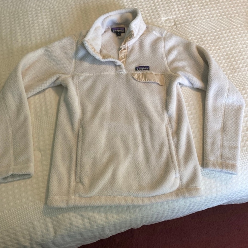 Patagonia Off-White ReTool T-Snap Fleece Pullover